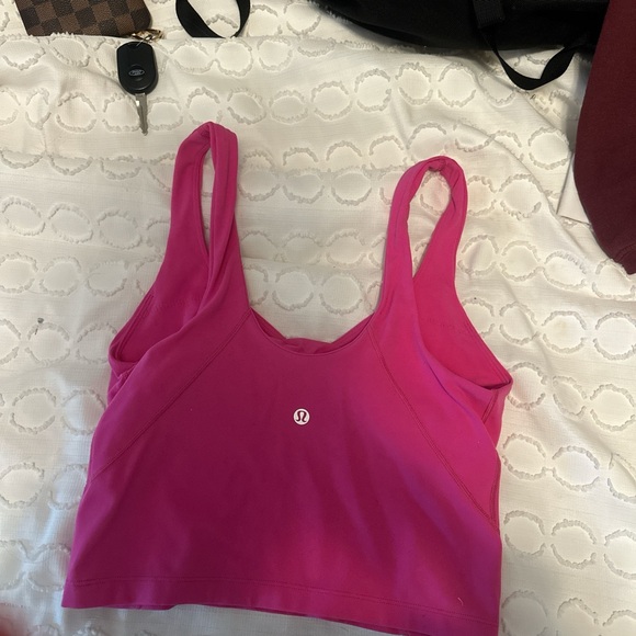 Lululemon Ripped Raspberry Align Tank In Perfect Condition Size 4 - Picture 3 of 3